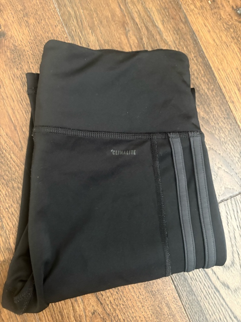 Adidas Climalite Black Leggings Size Small High Rise Workout Athletic Stripe - Picture 5 of 5